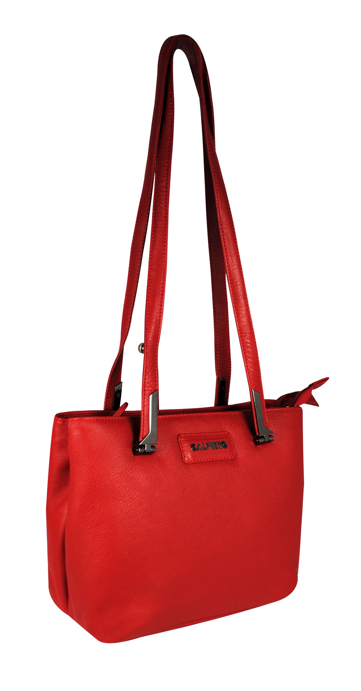 Calfnero Women's Genuine Leather Shoulder Bag (713929-Red)