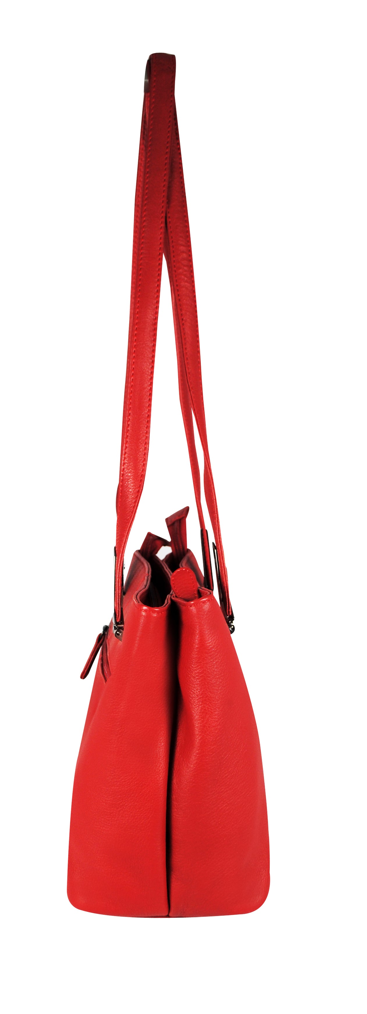 Calfnero Women's Genuine Leather Shoulder Bag (713929-Red)