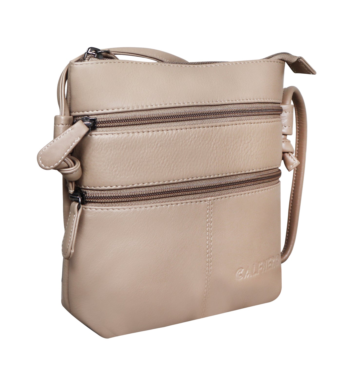 Calfnero Genuine Leather Women's Sling Bag (713984-Beige)