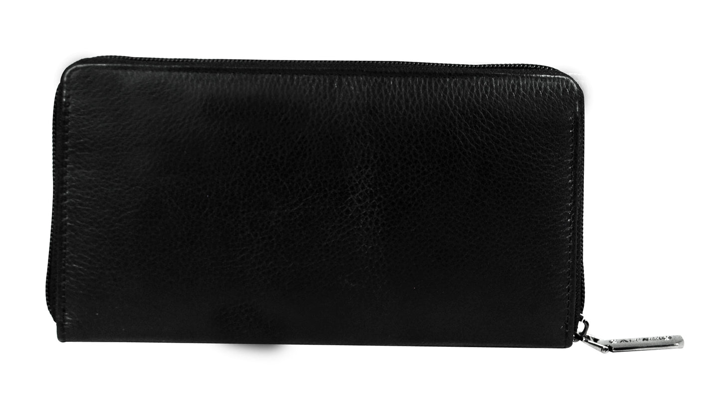 Calfnero Genuine Leather Women's Wallet (72658-Black)