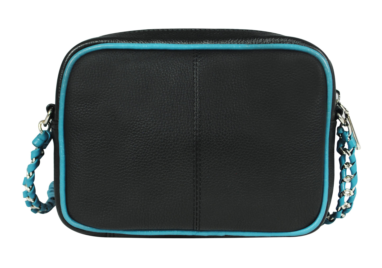Calfnero Genuine Leather Women's Sling Bag (727485-Black-Blue)