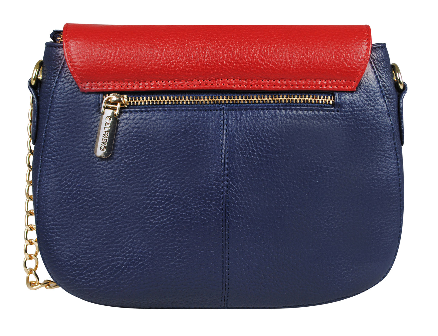 Calfnero Genuine Leather Women's Sling Bag (727487-Blue-Red)