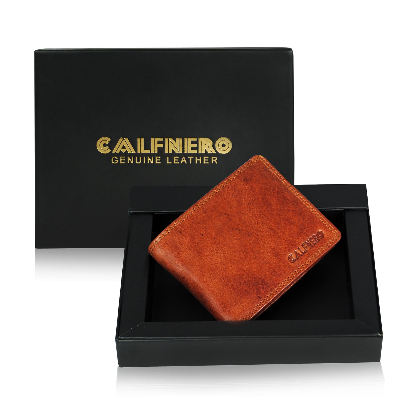 Calfnero Genuine Leather Men's Wallet (756-Tan)
