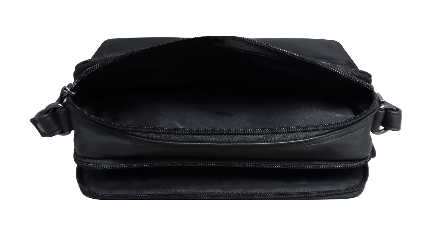 Calfnero Genuine Leather Women's Sling Bag (80056-Black)