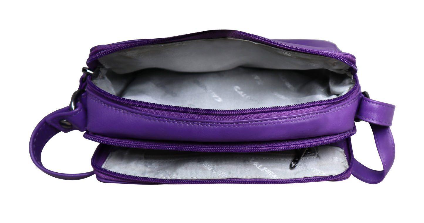 Calfnero Genuine Leather Women's Sling Bag (80056-Violet)