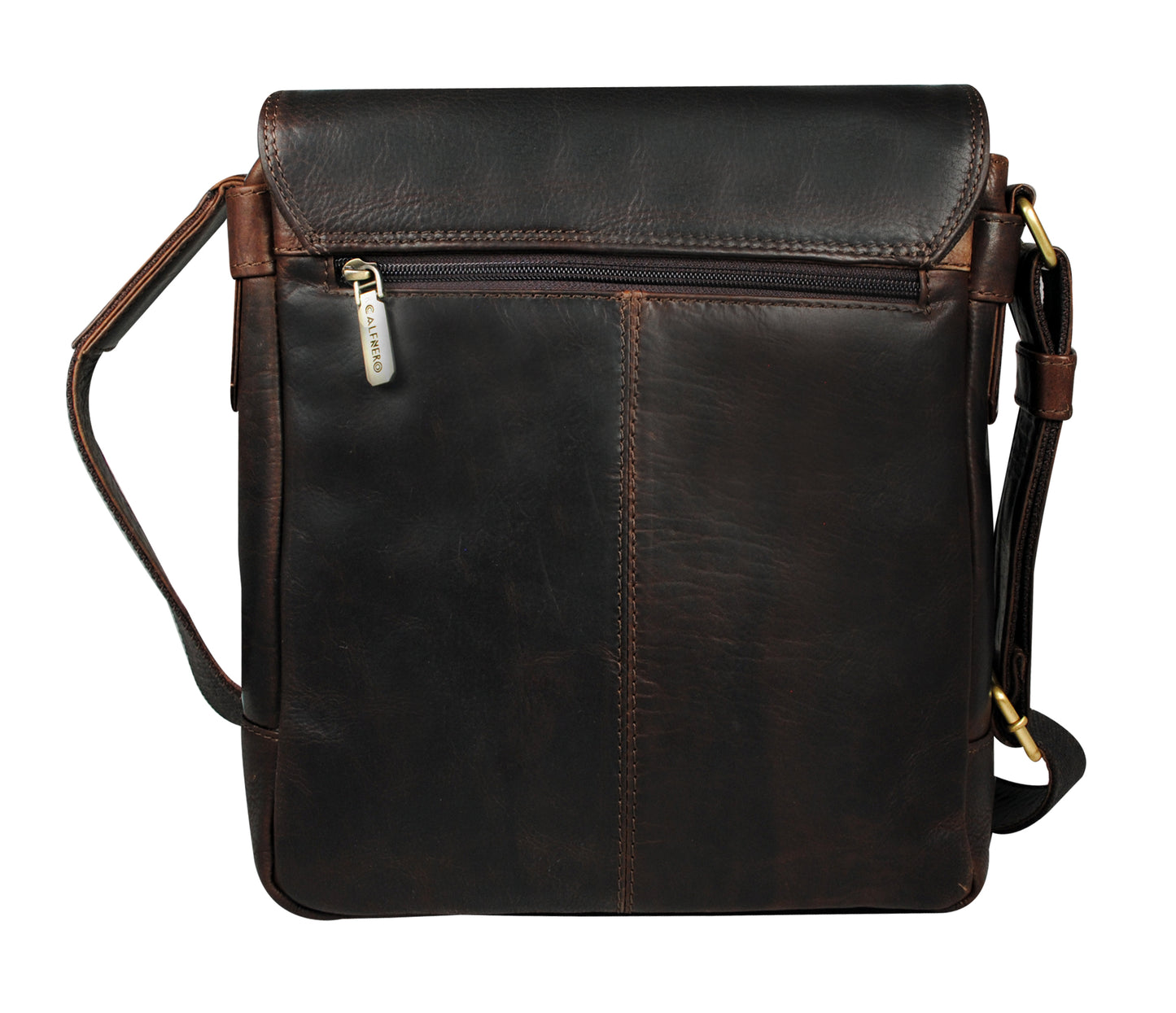 Calfnero Genuine Leather Men's Cross Body Bag (804-Brown)