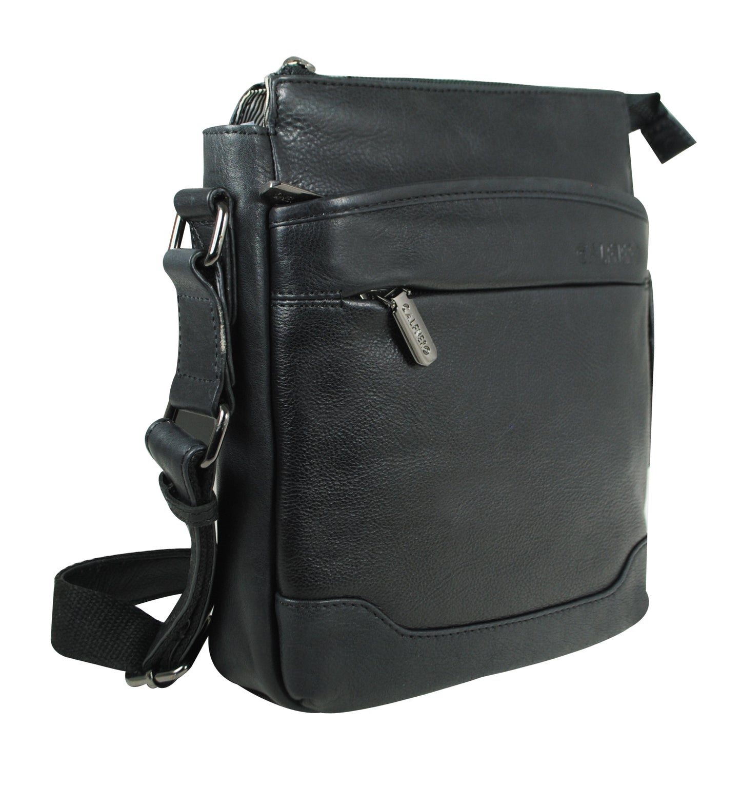 Calfnero Genuine Leather Men's Cross Body Bag (805-Black)