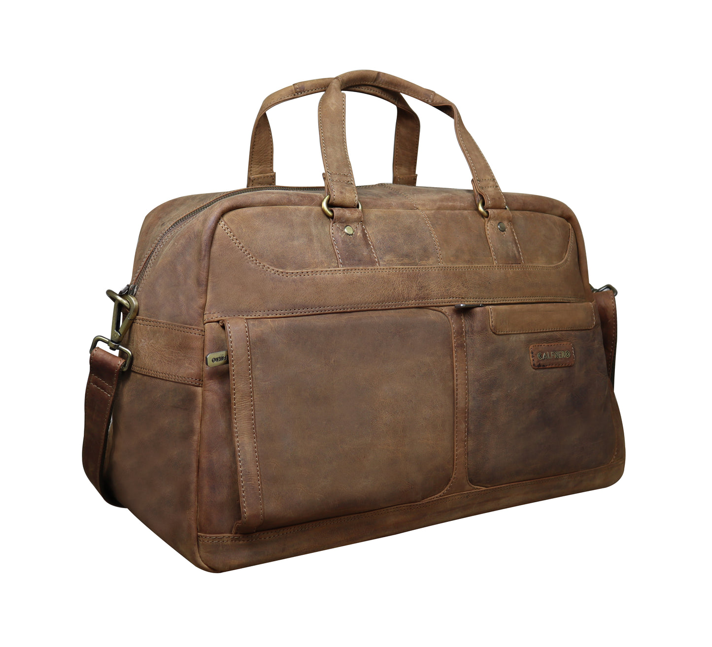 Calfnero Genuine Leather Travel Duffel Bag (8097-Hunter)