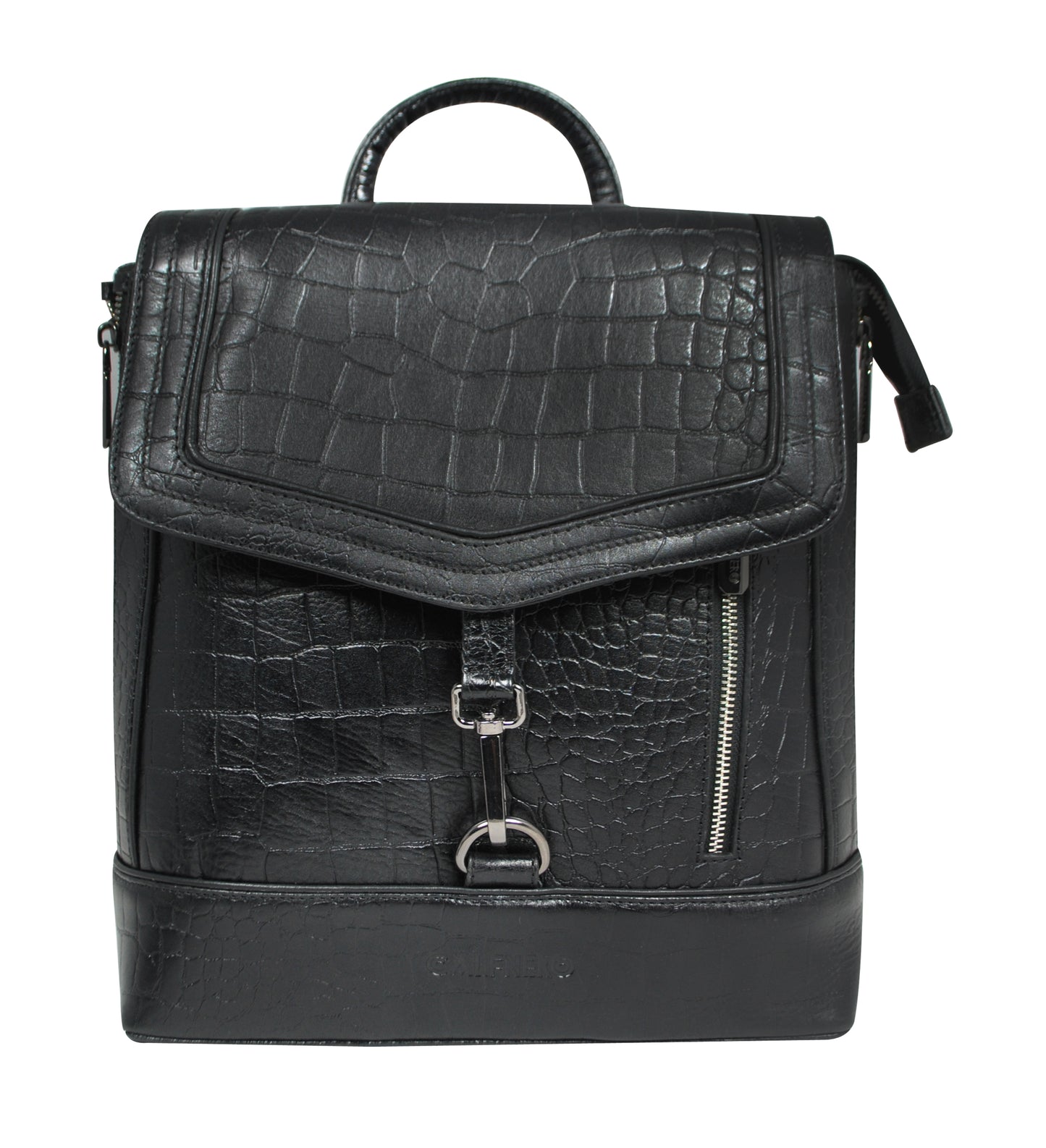 Calfnero Genuine Leather Women's Backpack (931-Black-Coco)