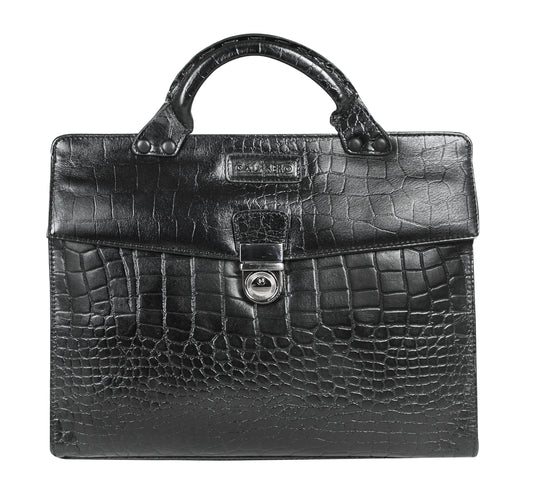 Calfnero Genuine Leather Men's Messenger Bag (A-1724-Black-Coco)