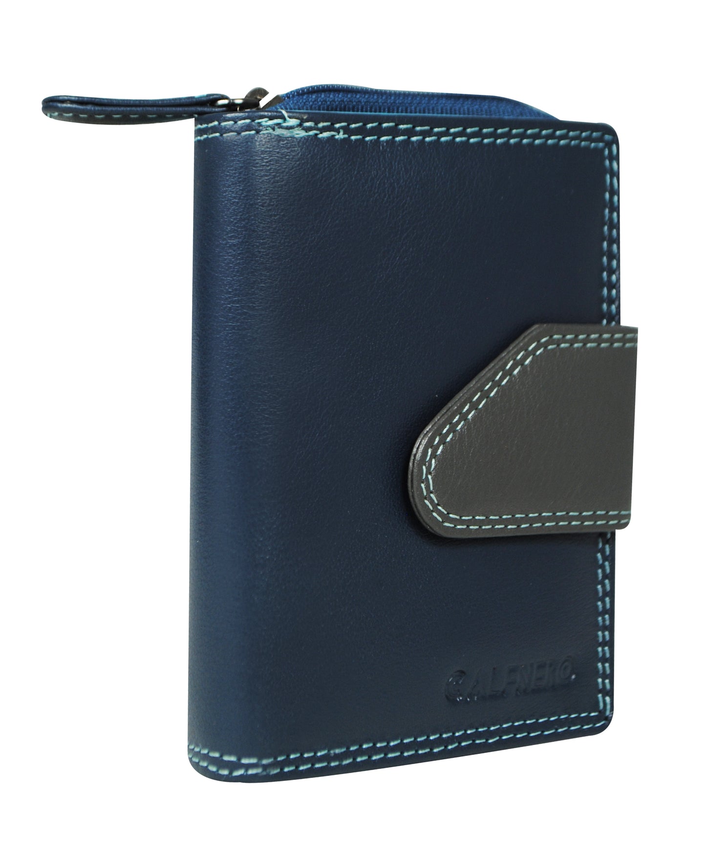 Calfnero Genuine Leather Women's Wallet (AK-181-Blue-Multi)