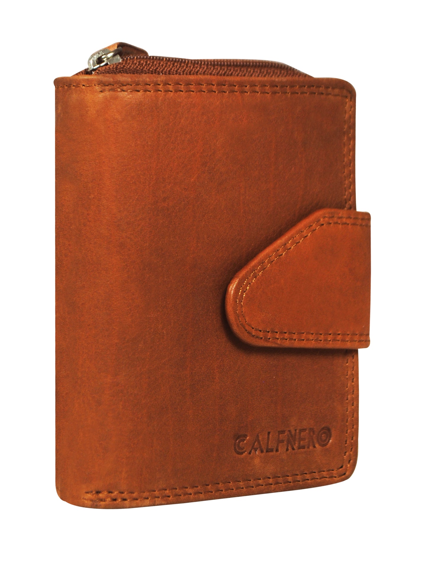 Calfnero Genuine Leather Women's Wallet (AK-81-Cognac)