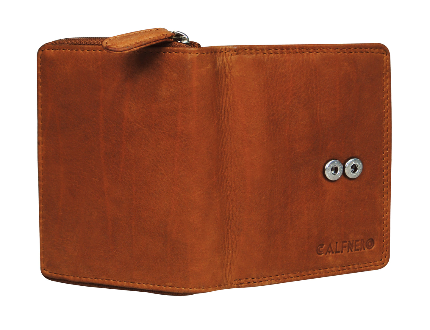 Calfnero Genuine Leather Women's Wallet (AK-81-Cognac)