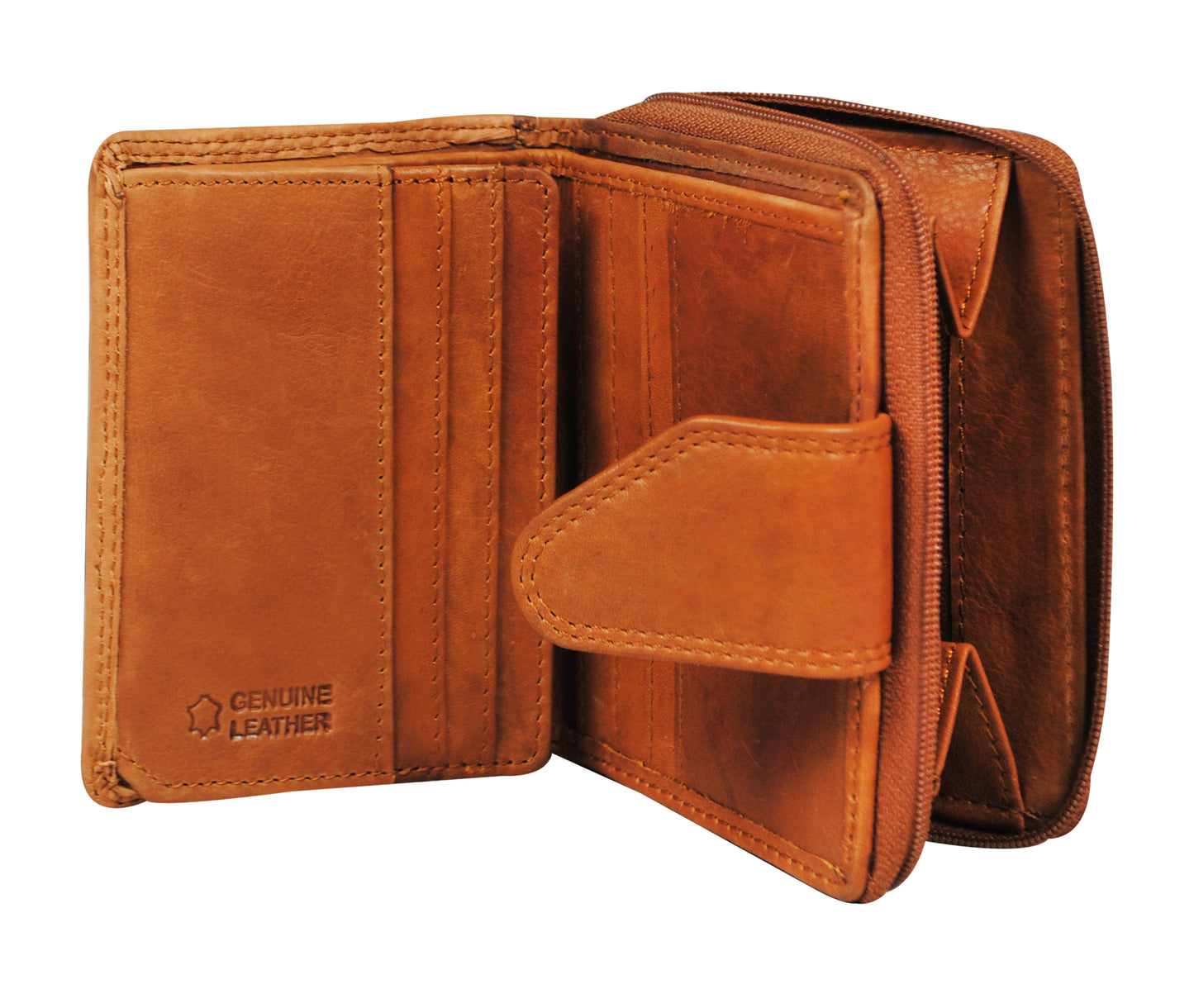 Calfnero Genuine Leather Women's Wallet (AK-81-CAMEL)