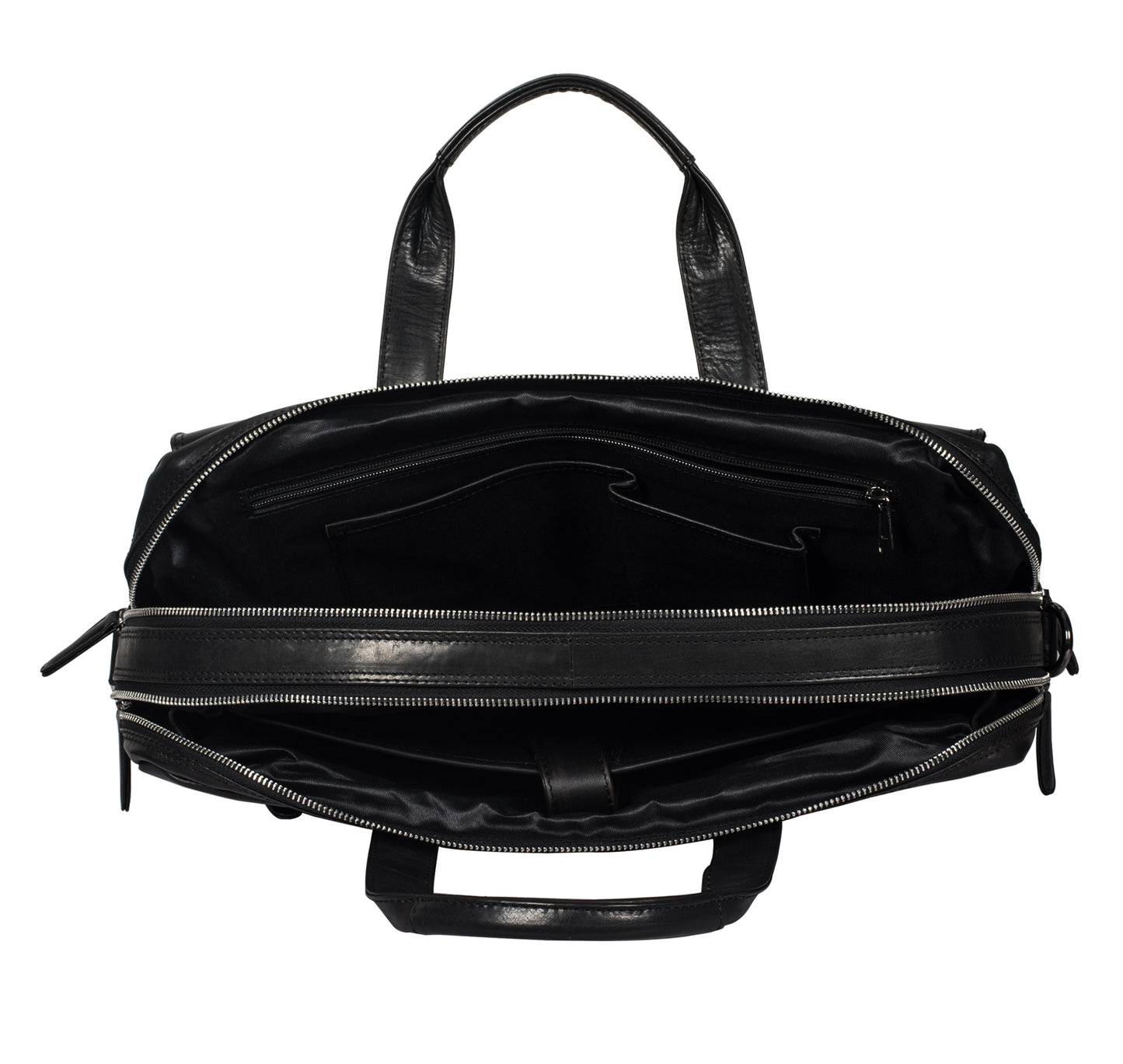 Calfnero Genuine Leather Men's Messenger Bag (B-04-Black)