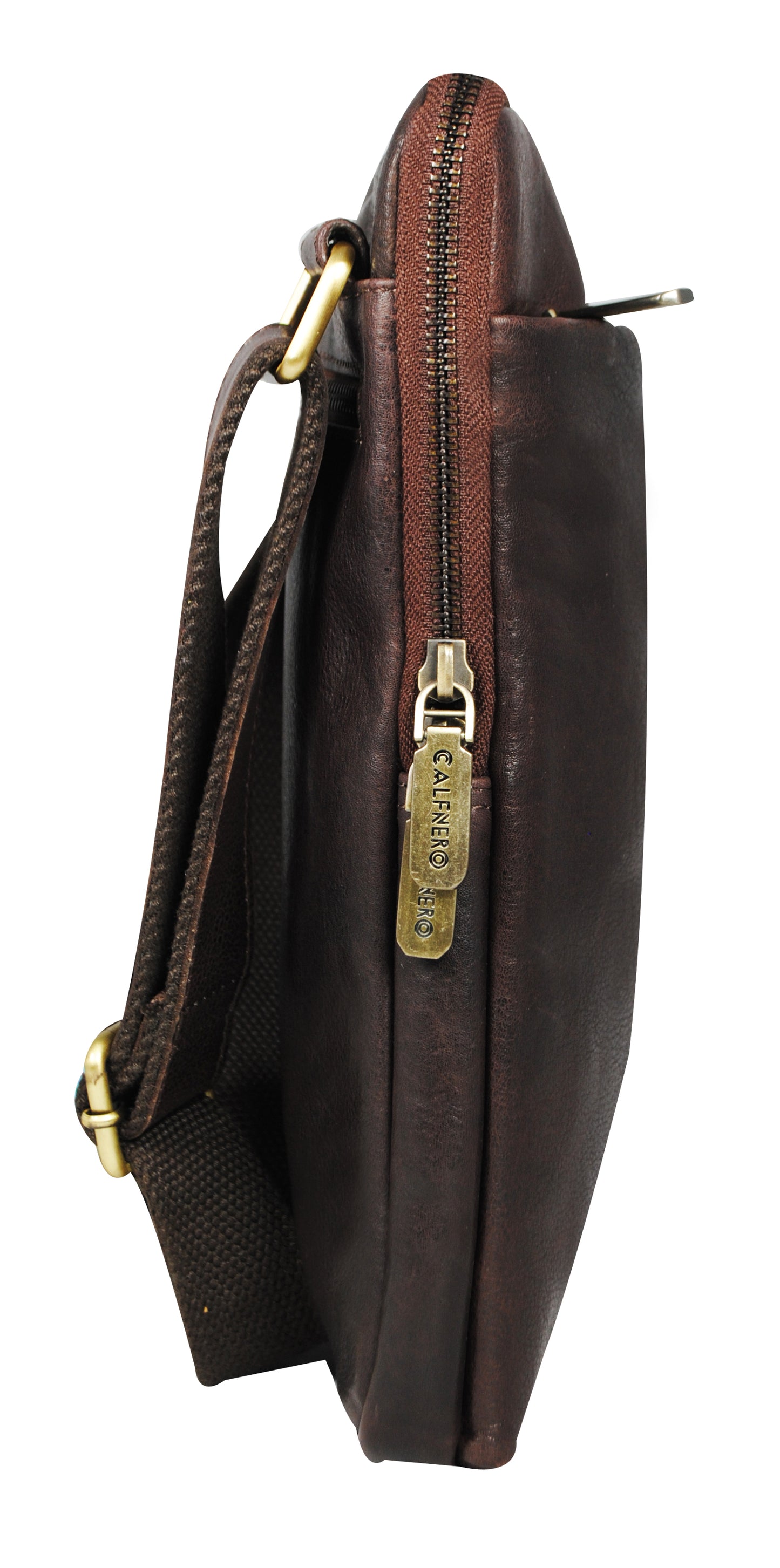 Calfnero Genuine Leather Men's Cross Body Bag (B-402555-Brown)