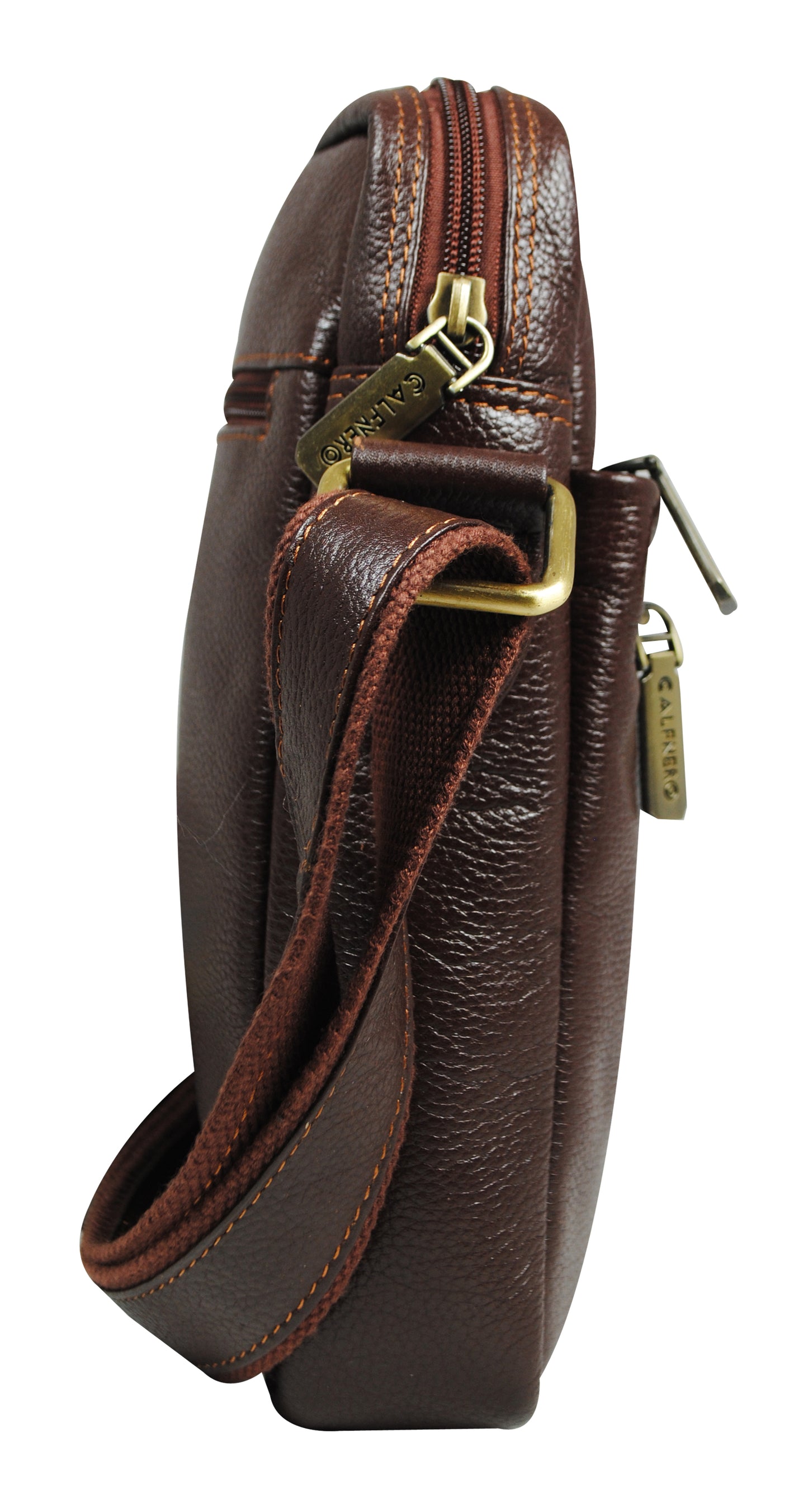 Calfnero Genuine Leather Men's Cross Body Bag (CH-15-Brown)