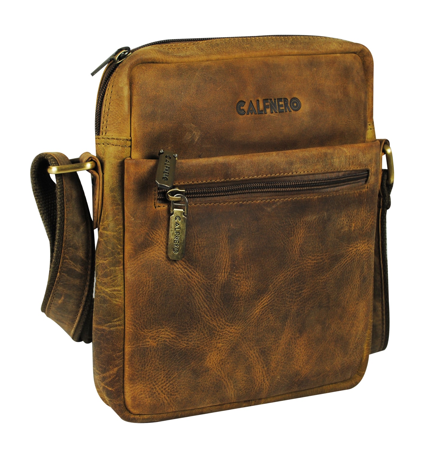 Calfnero Genuine Leather Men's Cross Body Bag (CH-15-Hunter)