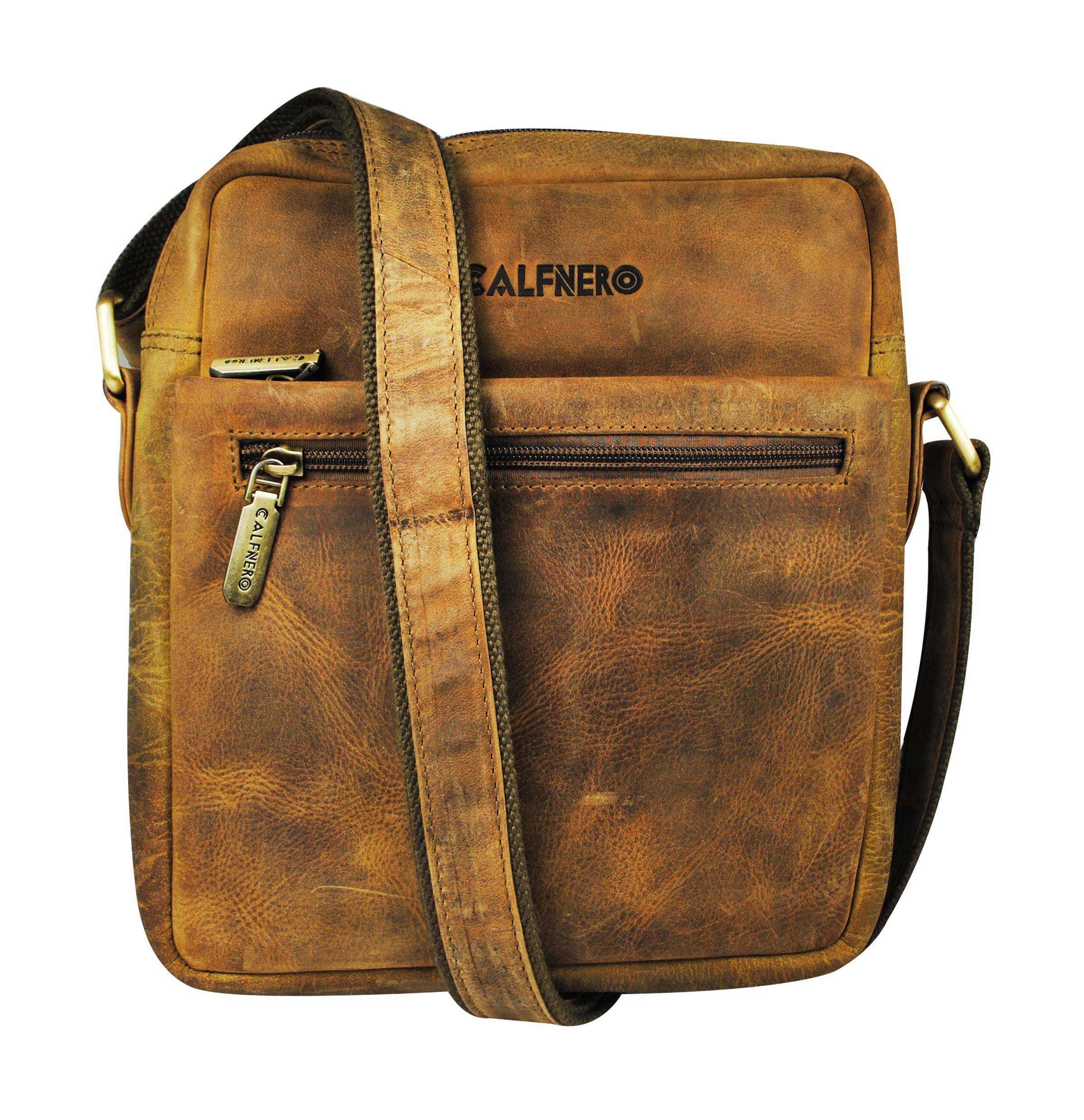 Calfnero Genuine Leather Men's Cross Body Bag (CH-15-Hunter)