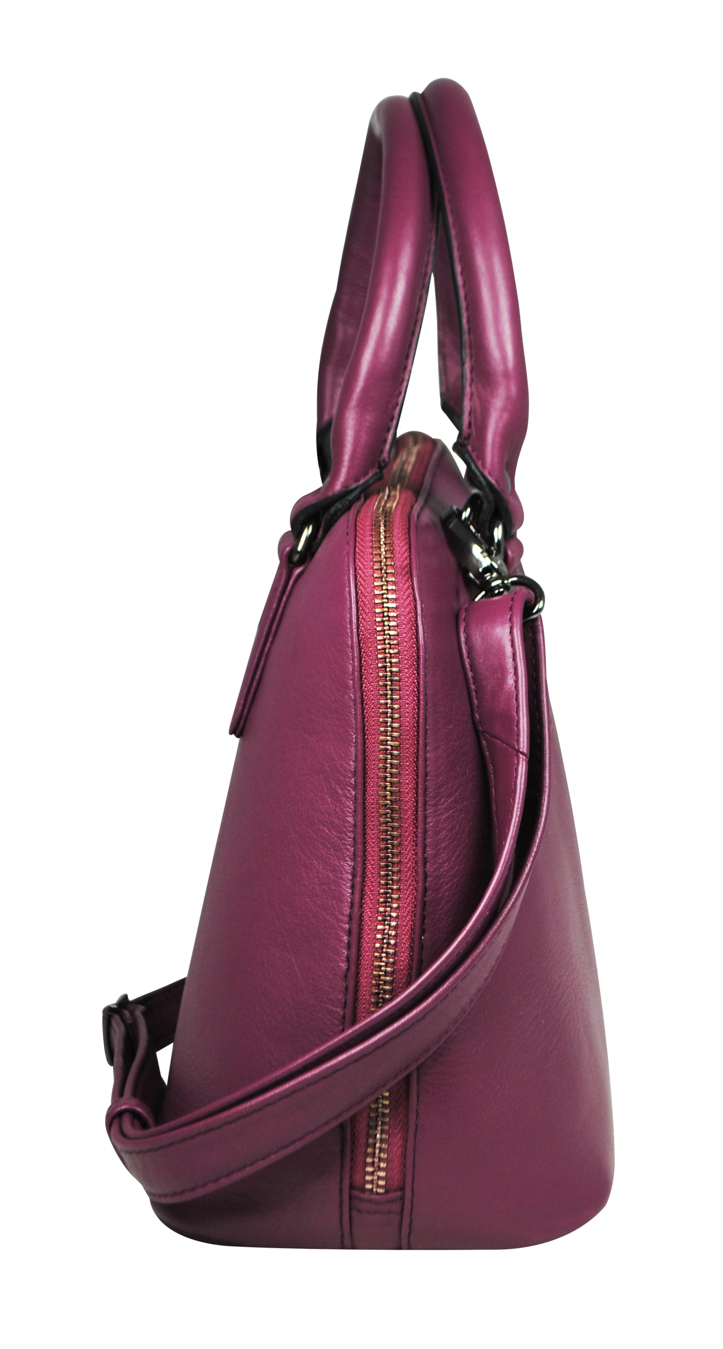 Calfnero Women's Genuine Leather Hand Bag (CON-2-Brinjal)