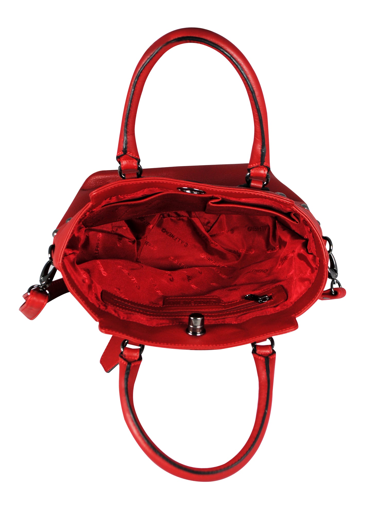 Calfnero Women's Genuine Leather Hand Bag (CON-1-Red)