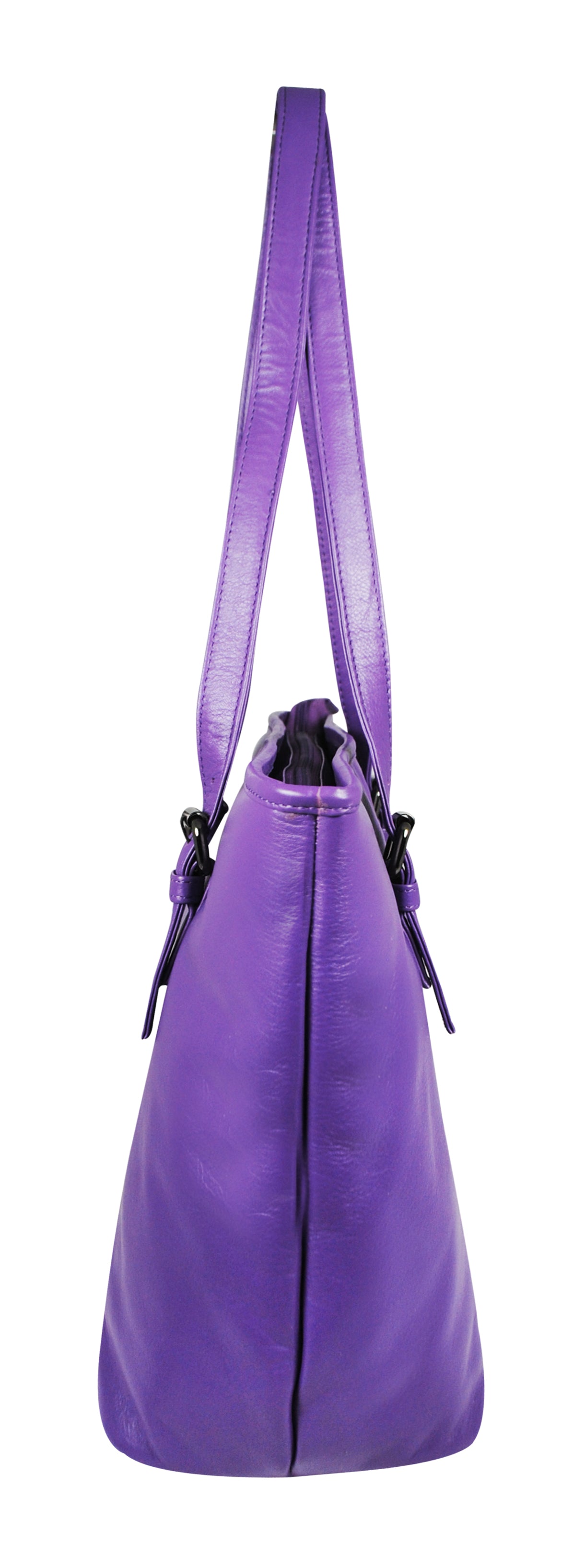 Calfnero Women's Genuine Leather Shoulder Bag (CON-3-Violet-Brinjal)