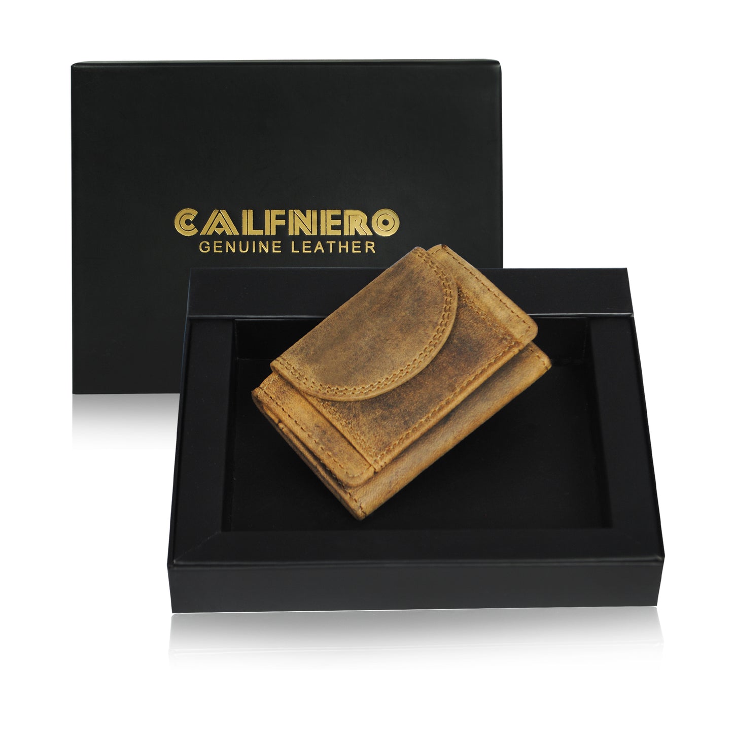 Calfnero Genuine Leather Card Case (D-124-Hunter)