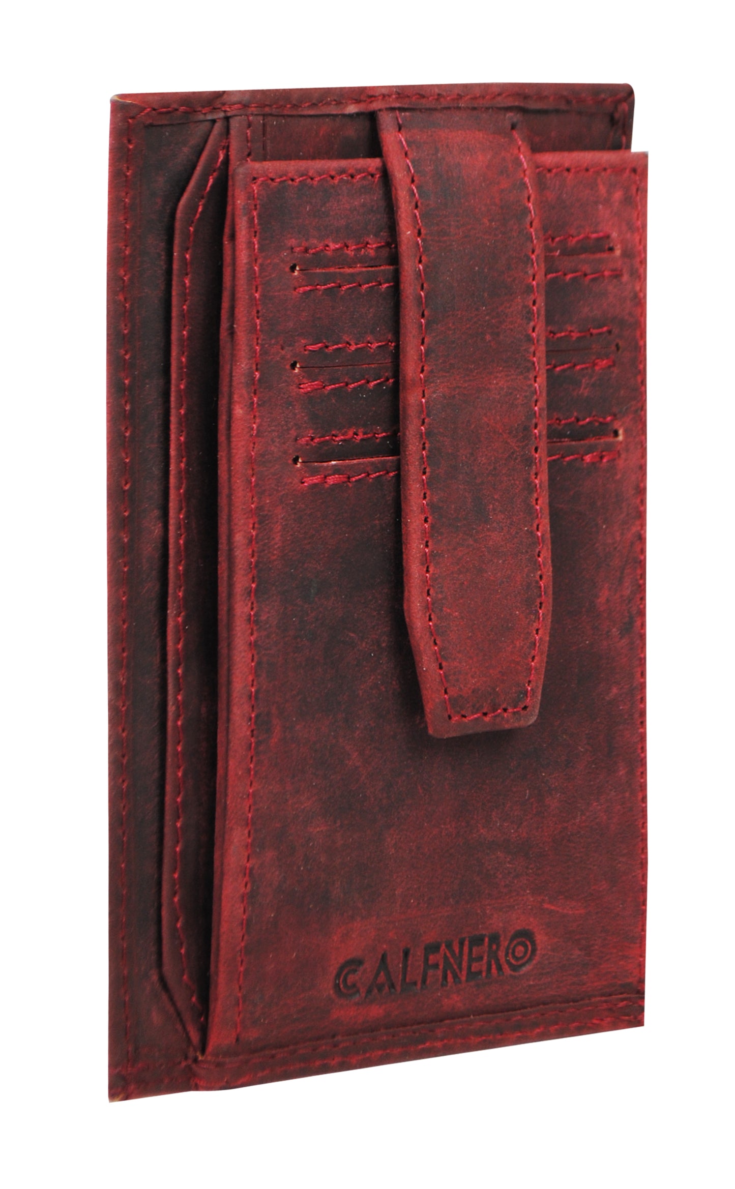 Calfnero Genuine Leather Card Case (D-26-Red)