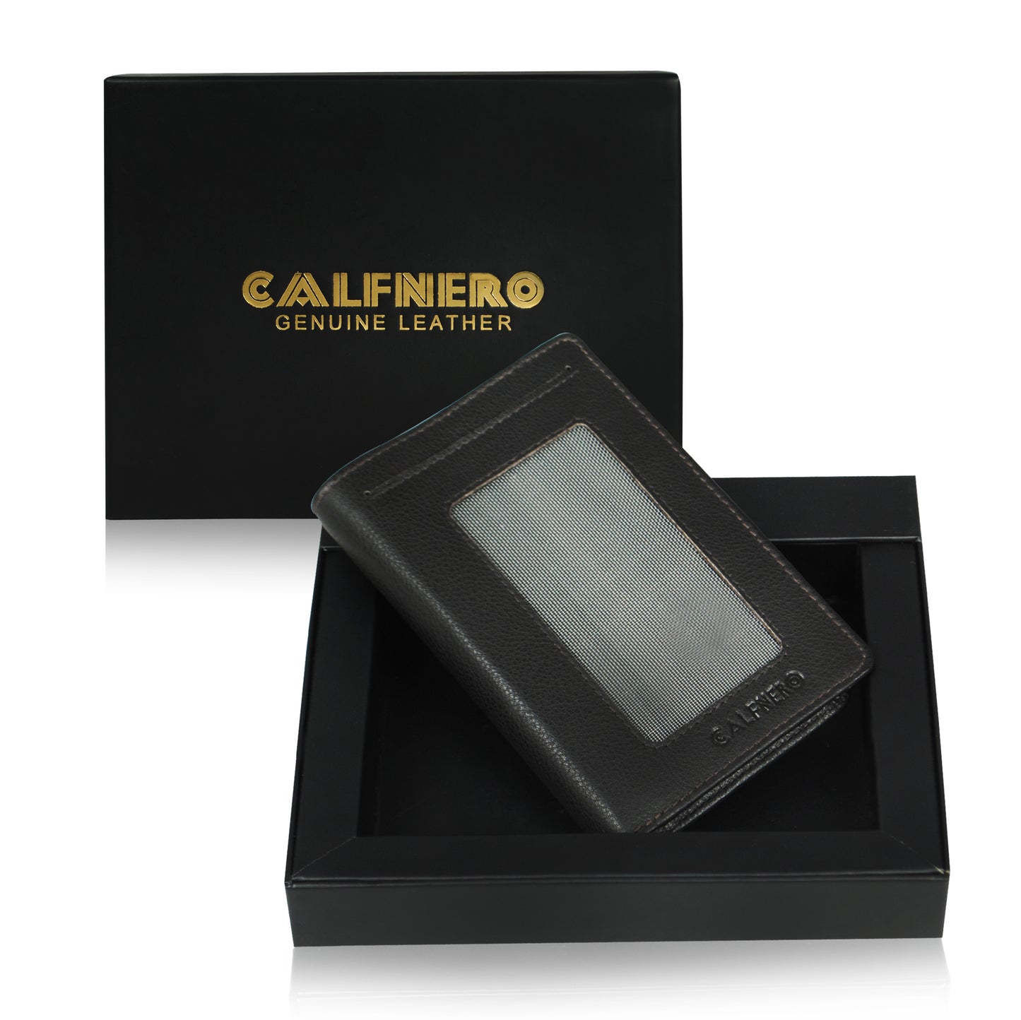 Calfnero Genuine Leather Card Case (DS-332-Brown)