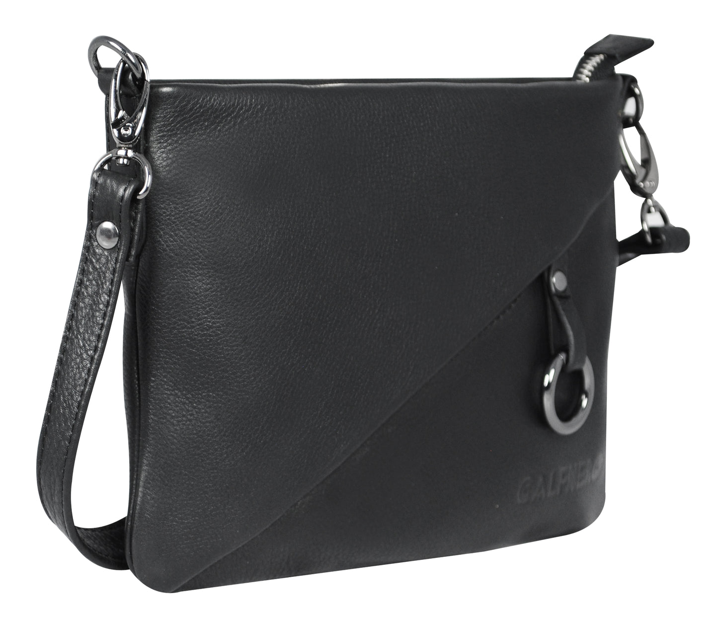 Calfnero Genuine Leather Women's Sling Bag (71002-Black)