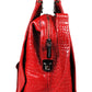 Calfnero Genuine Leather Travel Duffel Bag (1088-Red)