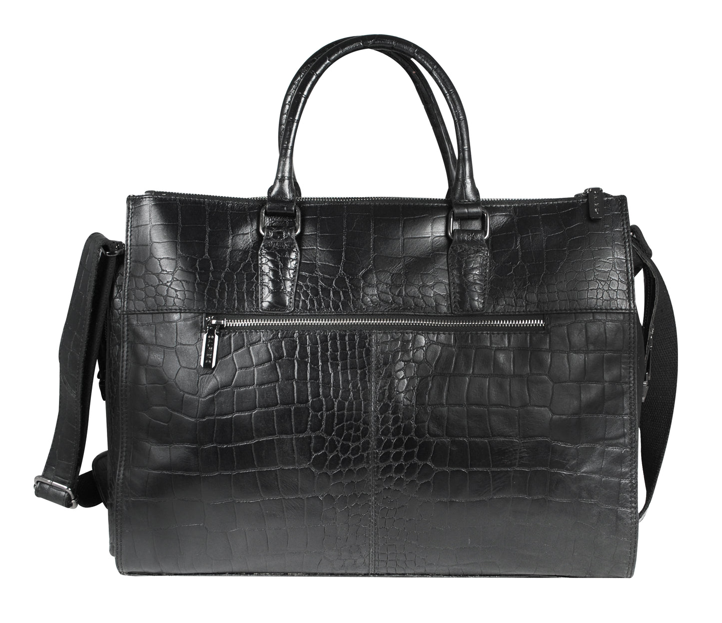 Calfnero Genuine Leather Travel Duffel Bag (1088-Black)