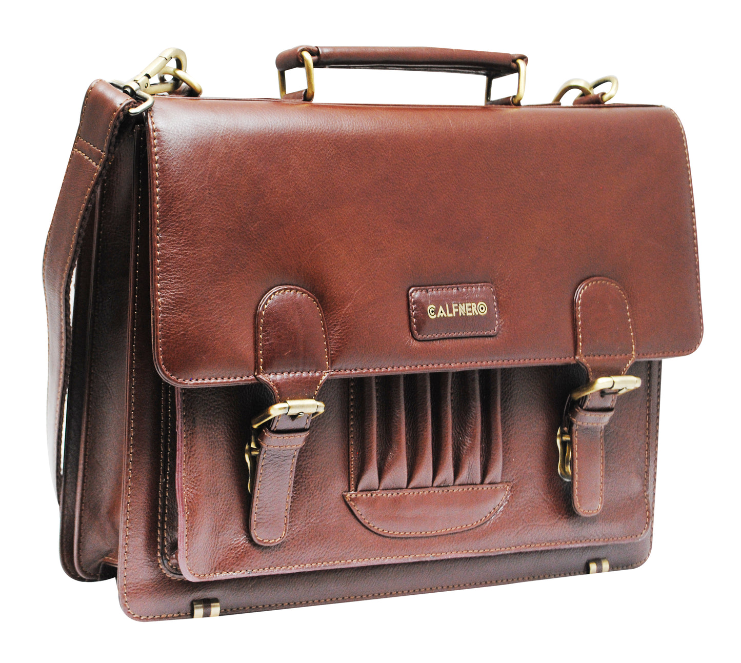 Calfnero Genuine Leather Men's Messenger Bag (K-105-Brown)