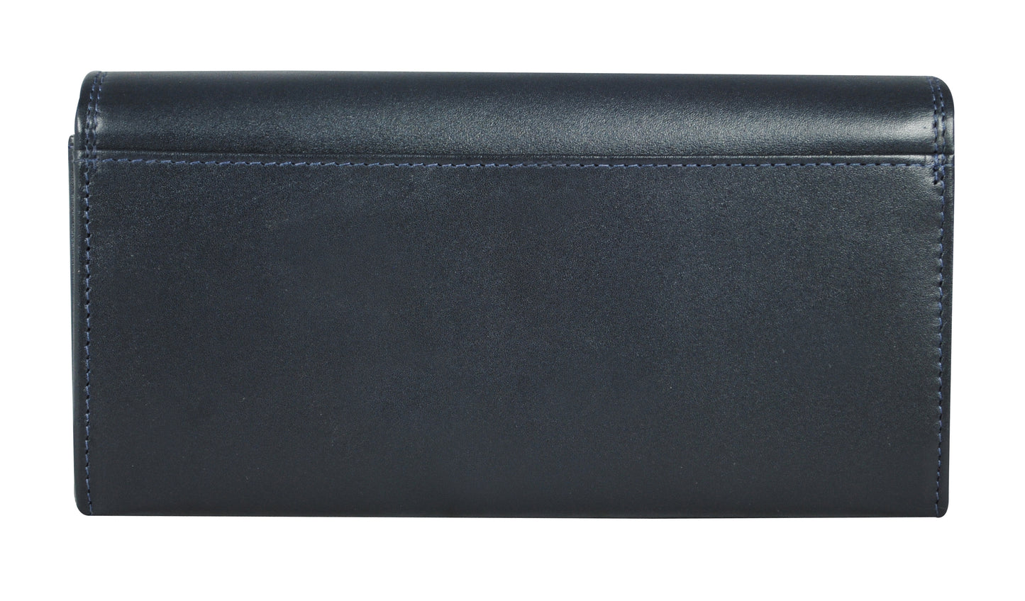 Calfnero Genuine Leather Women's Wallet (L-01-Navy)