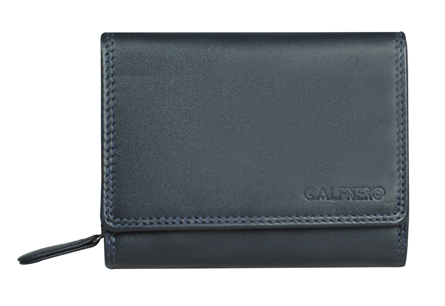 Calfnero Genuine Leather Women's Wallet (L-02-Navy)