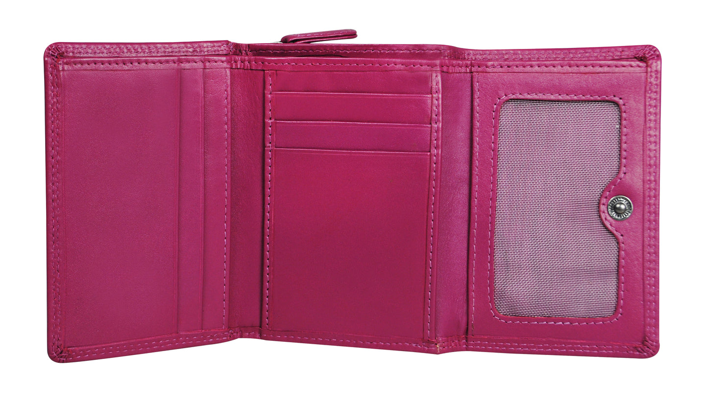 Calfnero Genuine Leather Women's Wallet (L-02-Pink)