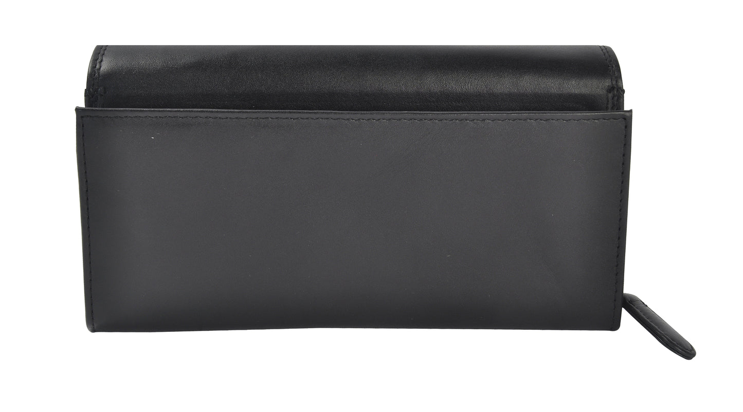 Calfnero Genuine Leather Women's Wallet (L-03-Black)