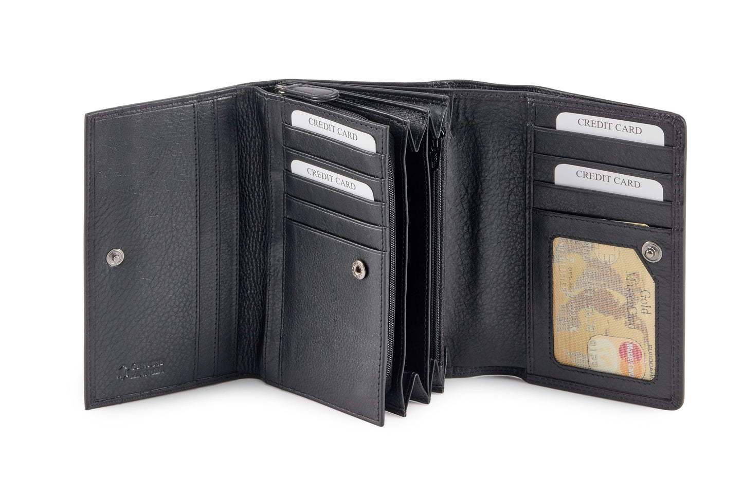 Calfnero Genuine Leather Women's Wallet (L-04-Black)