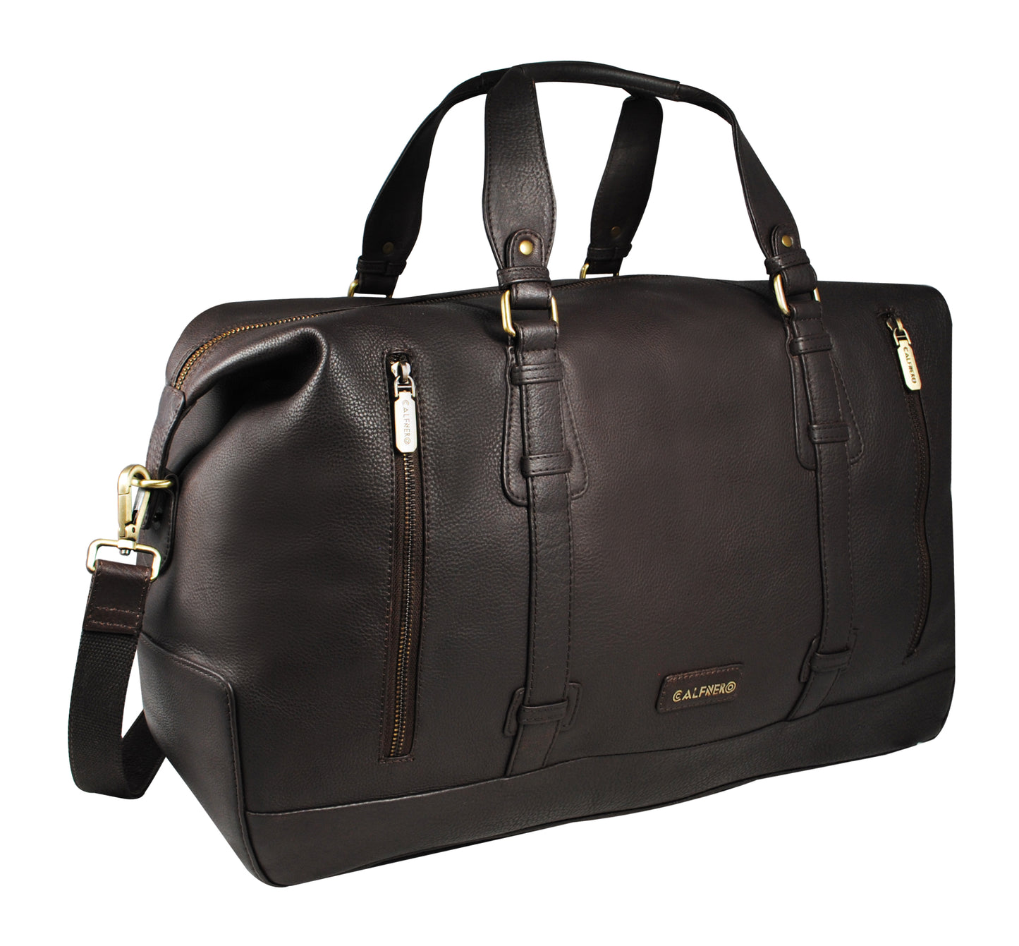 Calfnero Genuine Leather Travel Duffel Bag (LB-04-Brown)