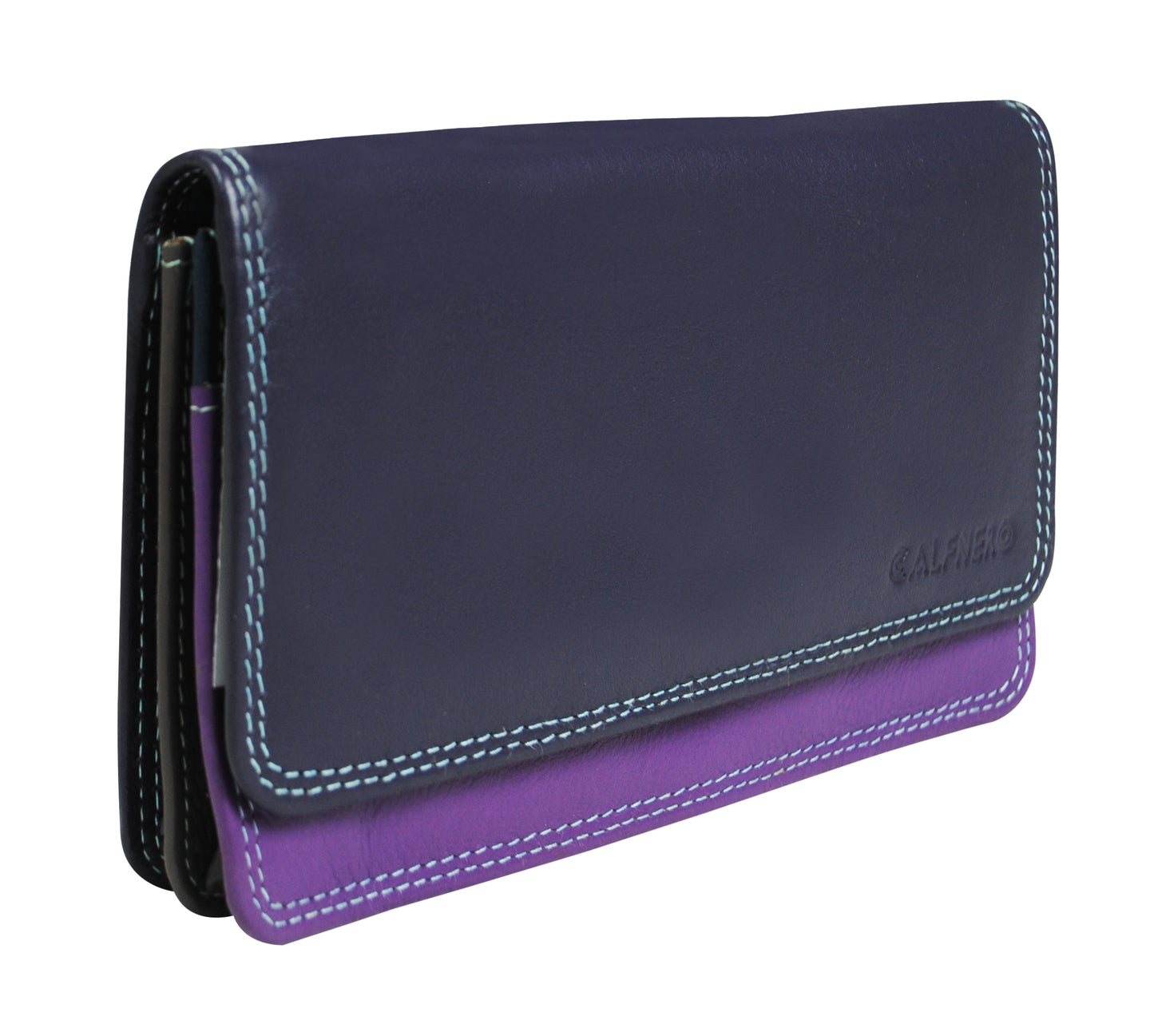 Calfnero Genuine Leather Women's wallet (109-Purple-Multi)