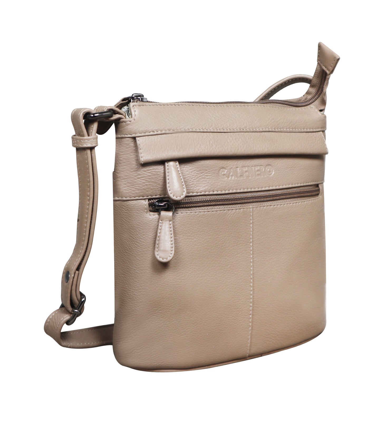 Calfnero Genuine Leather Women's Sling Bag (LV-01-Beige)