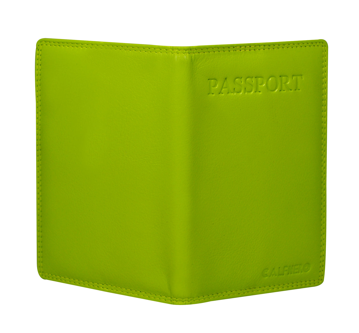 Calfnero Genuine Leather Passport Wallet-Passport Holder (P10-Lime-Green)