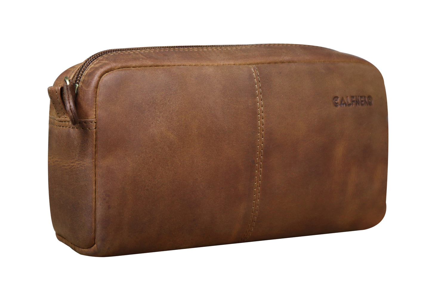Calfnero Genuine Leather Toiletry Bag Shaving Kit Bag (S-645-Hunter)