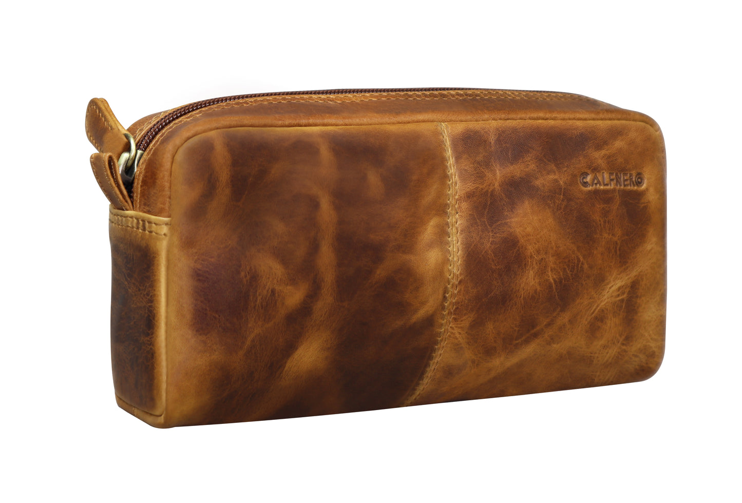 Calfnero Genuine Leather Toiletry Bag Shaving Kit Bag (S-645-Kara)