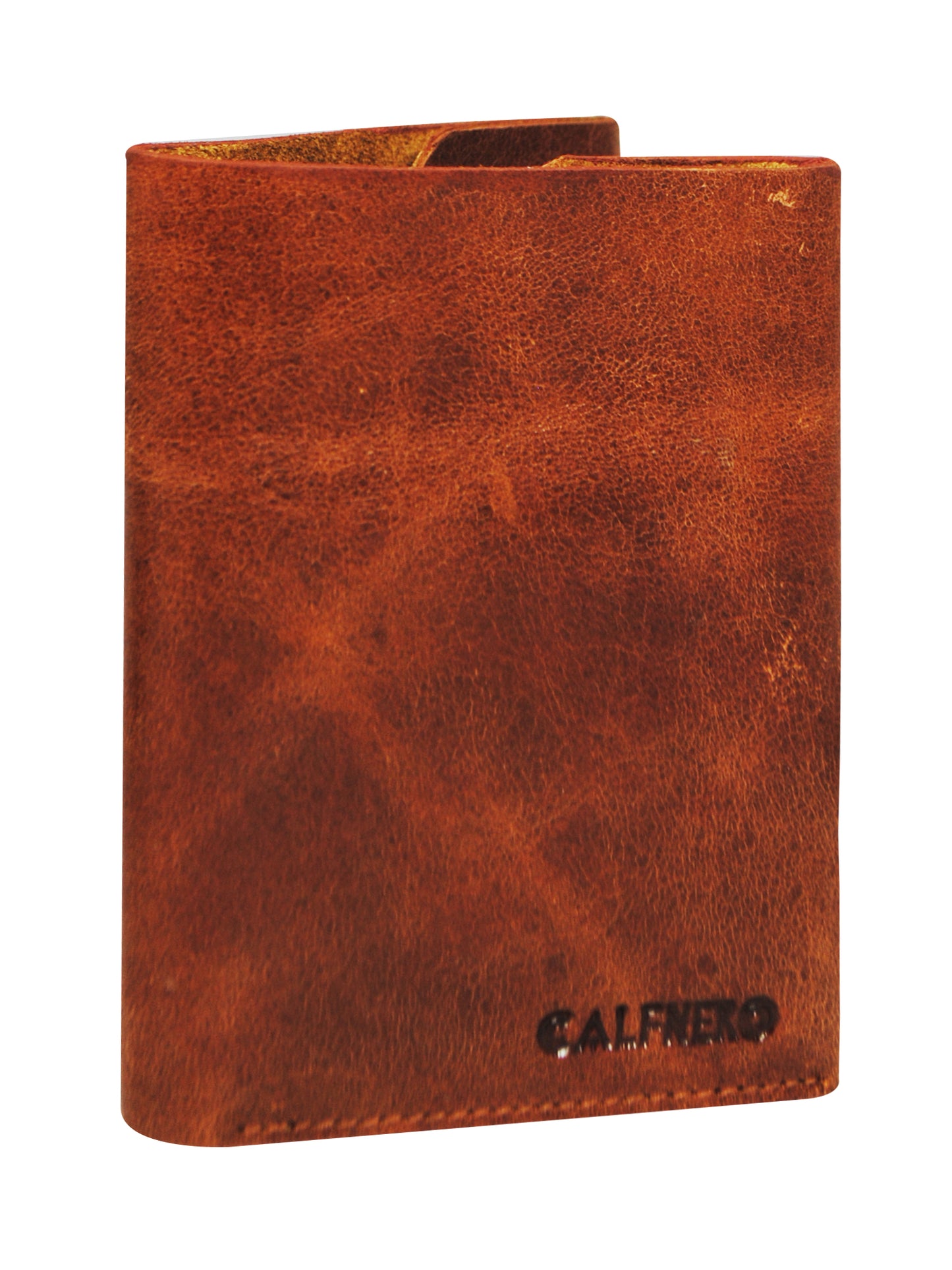 Calfnero Genuine Leather Raw Edge Men's Wallet (T-325-Brown)