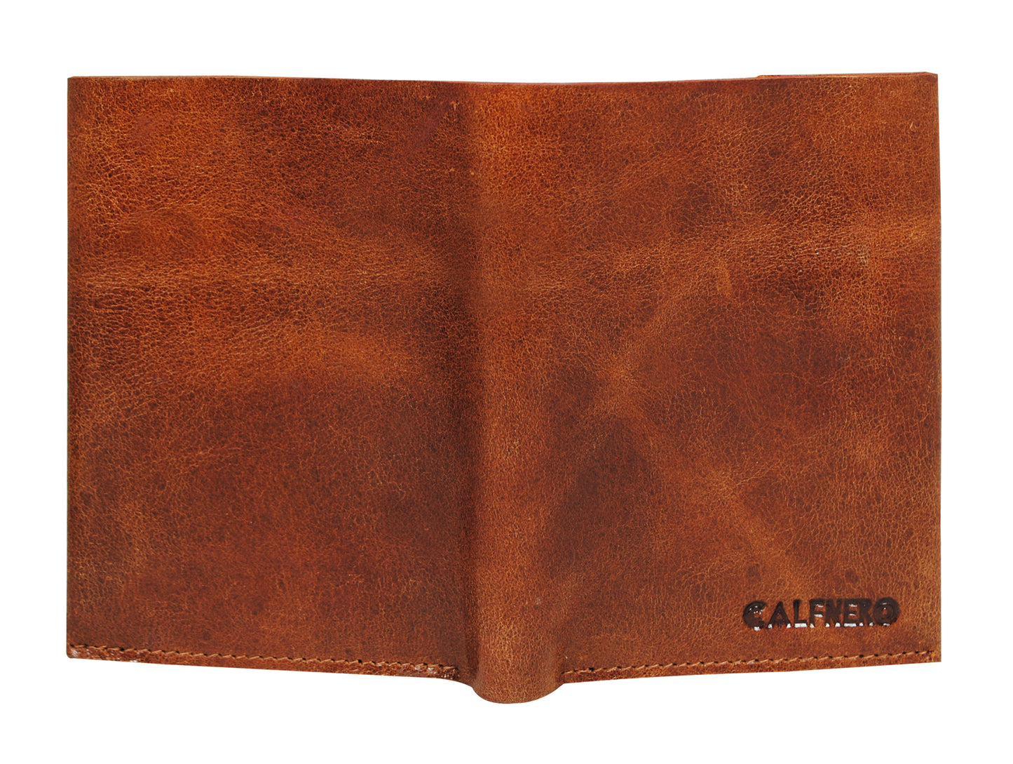 Calfnero Genuine Leather Raw Edge Men's Wallet (T-325-Brown)