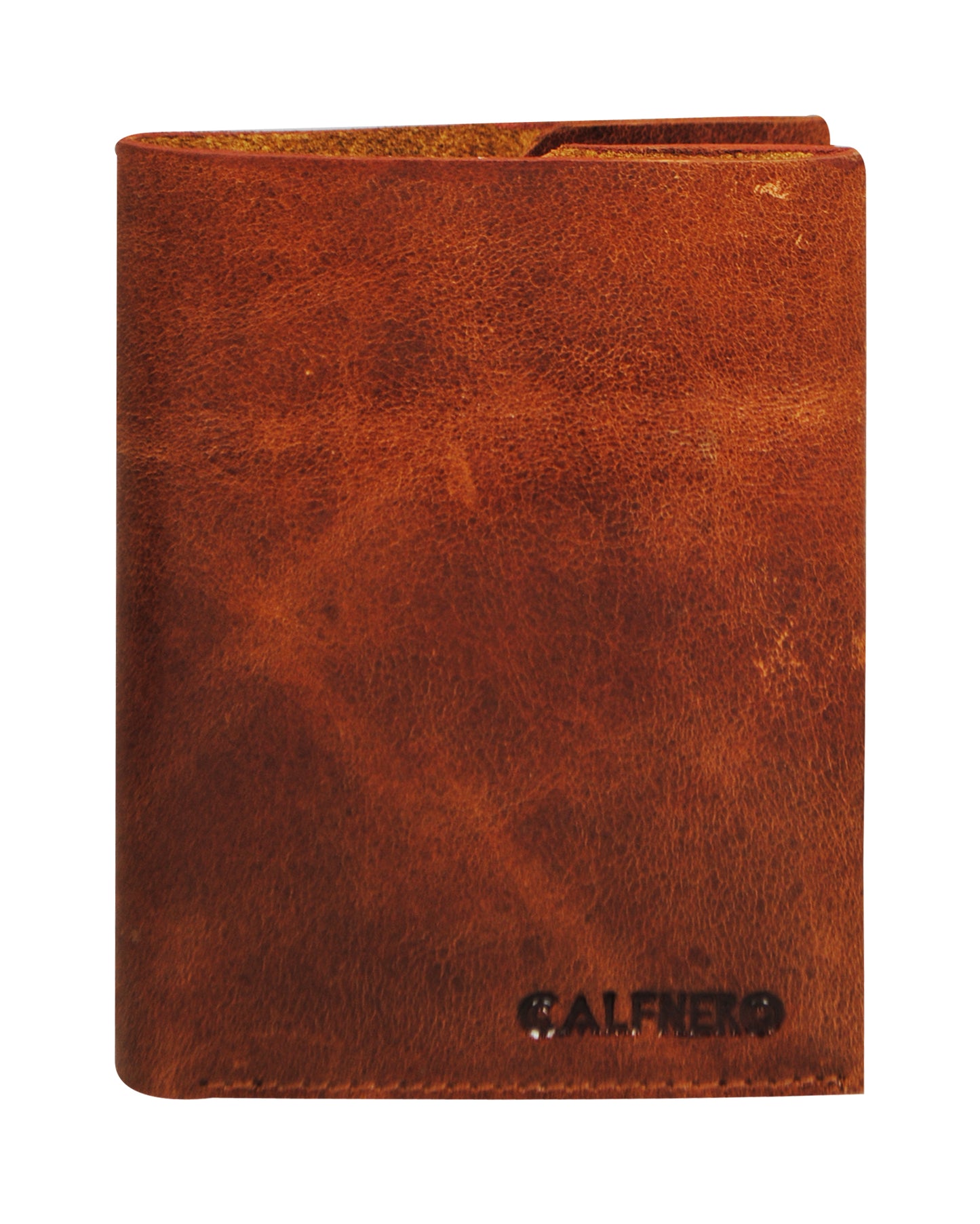 Calfnero Genuine Leather Raw Edge Men's Wallet (T-325-Brown)