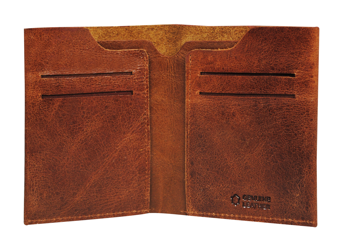 Calfnero Genuine Leather Raw Edge Men's Wallet (T-325-Brown)