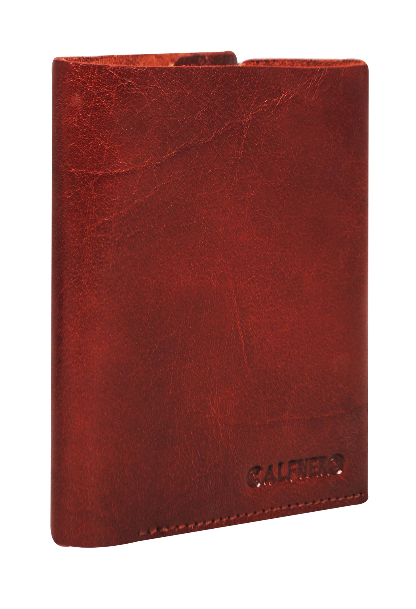 Calfnero Genuine Leather Raw Edge Men's Wallet (T-325-Cognac)