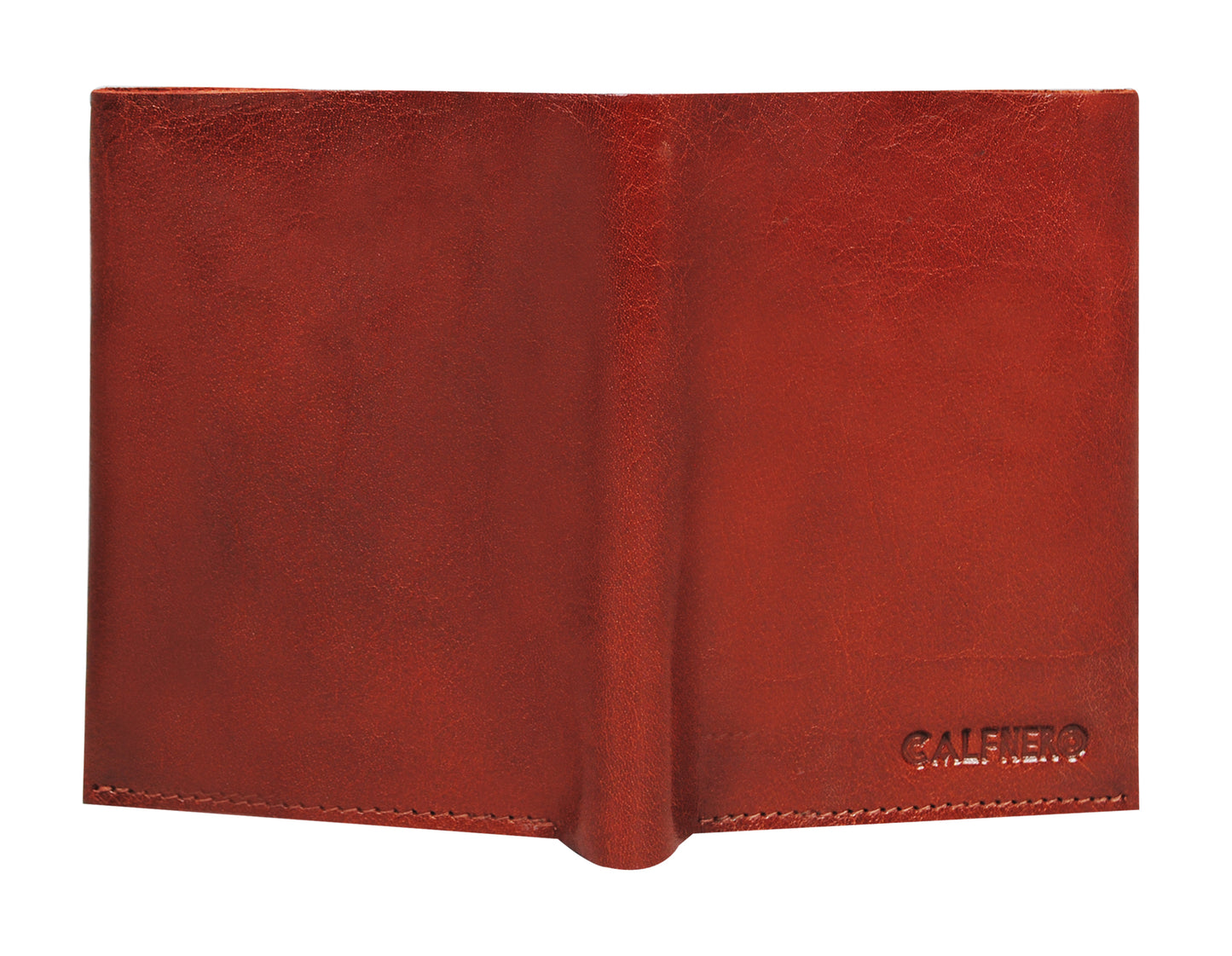 Calfnero Genuine Leather Raw Edge Men's Wallet (T-325-Cognac)